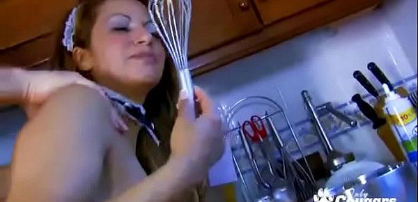  Maid Giselle Becker Has Messy Food Sex In The Kitchen